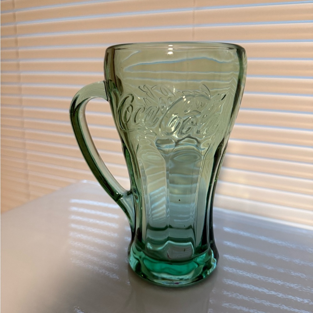 Vintage Coca-Cola Green Glass Mug